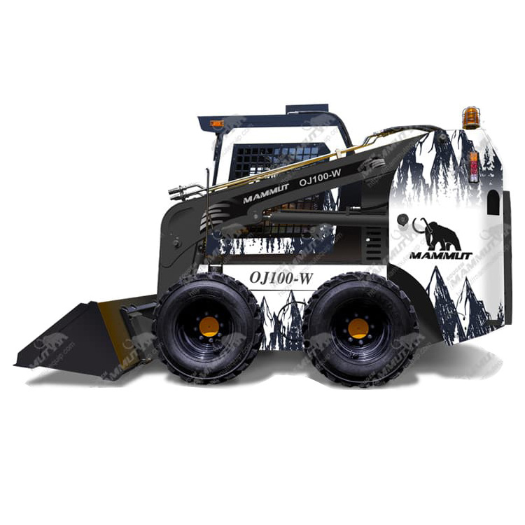 Mini skidsteer loader OJ100-W 12-16.5 tires loader machine crawler tracked attachments skid steer loader