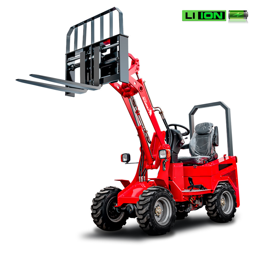 Battery Operated wheel loader mini WLE35 Mammut 1ton 1000kg cheap avant bucket mini electric loader