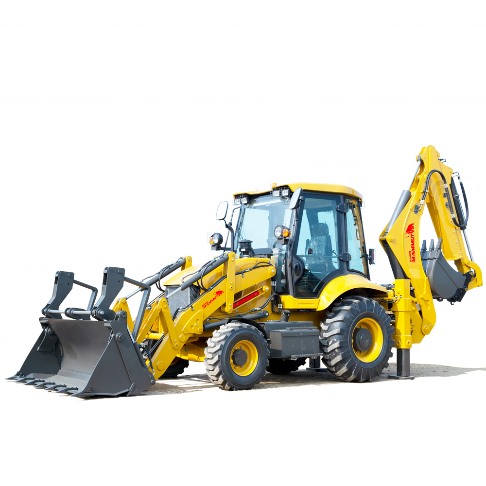 Backhoe wheel loader Eougem GEM388 2500kg excavating equipment tractor backhoe loader with front loader backhoe digger