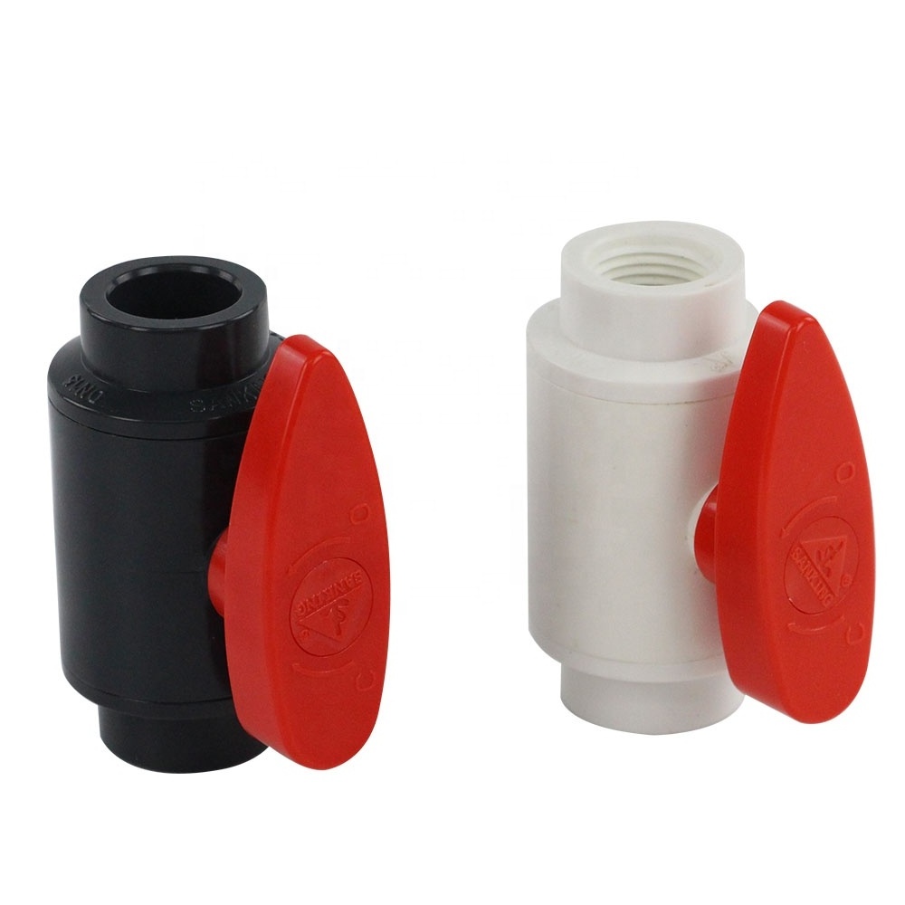 High quality 1/2-4 inch 3 pieces plastic pvc water ball valve for agriculture