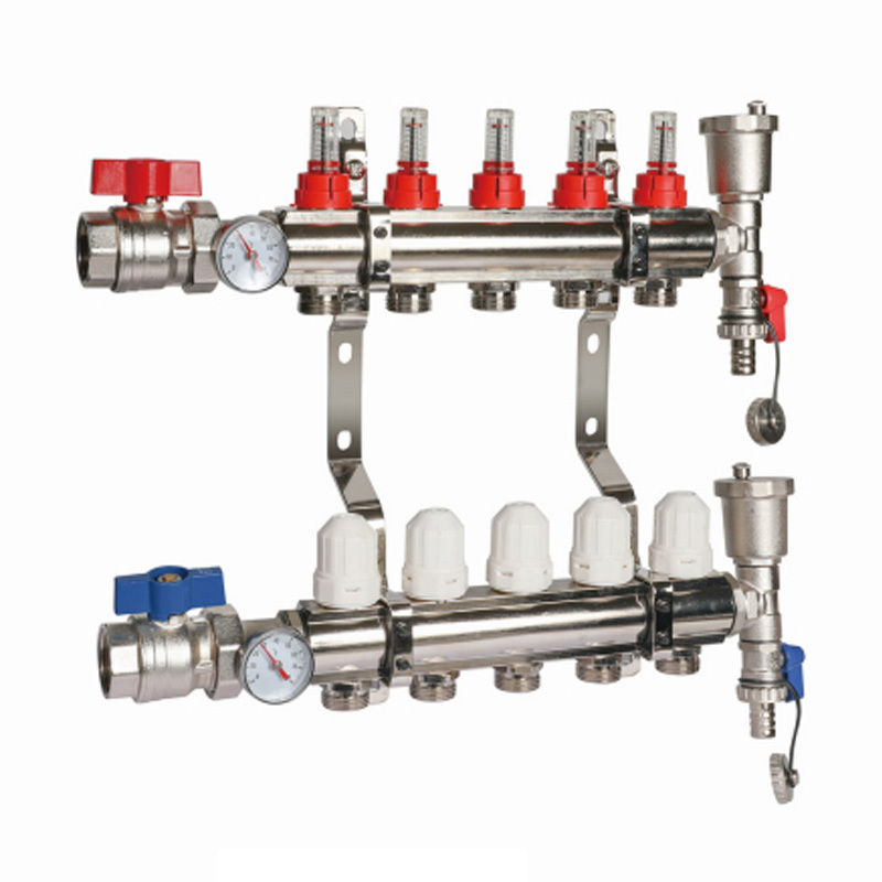 Brass Collectors Manifold Flow Meter underfloor heating system Manifolds