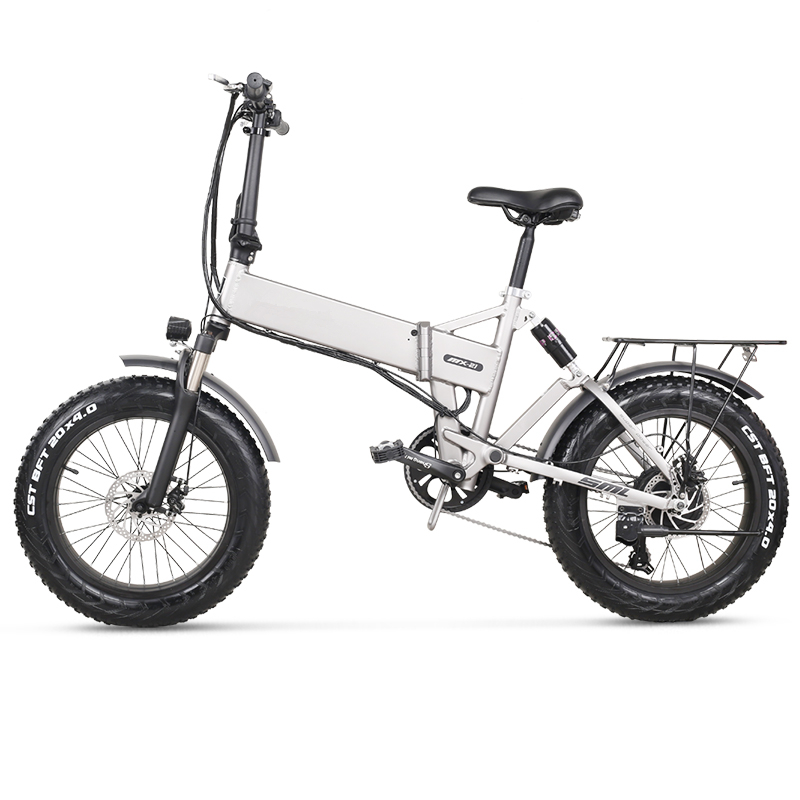 20 inch foldable electric moped 48v e mountain bike full suspension ebike 500w fat tire folding electric bike