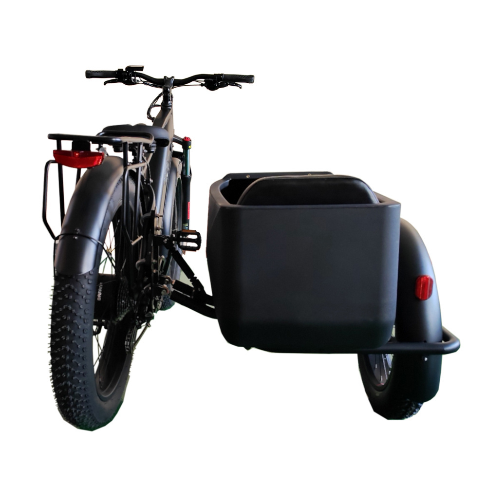 Safety 3 wheel fat tire delivery trailer 48V 750W electric bike with sidecar tricycle bicycle electric cargo bike with Side Car