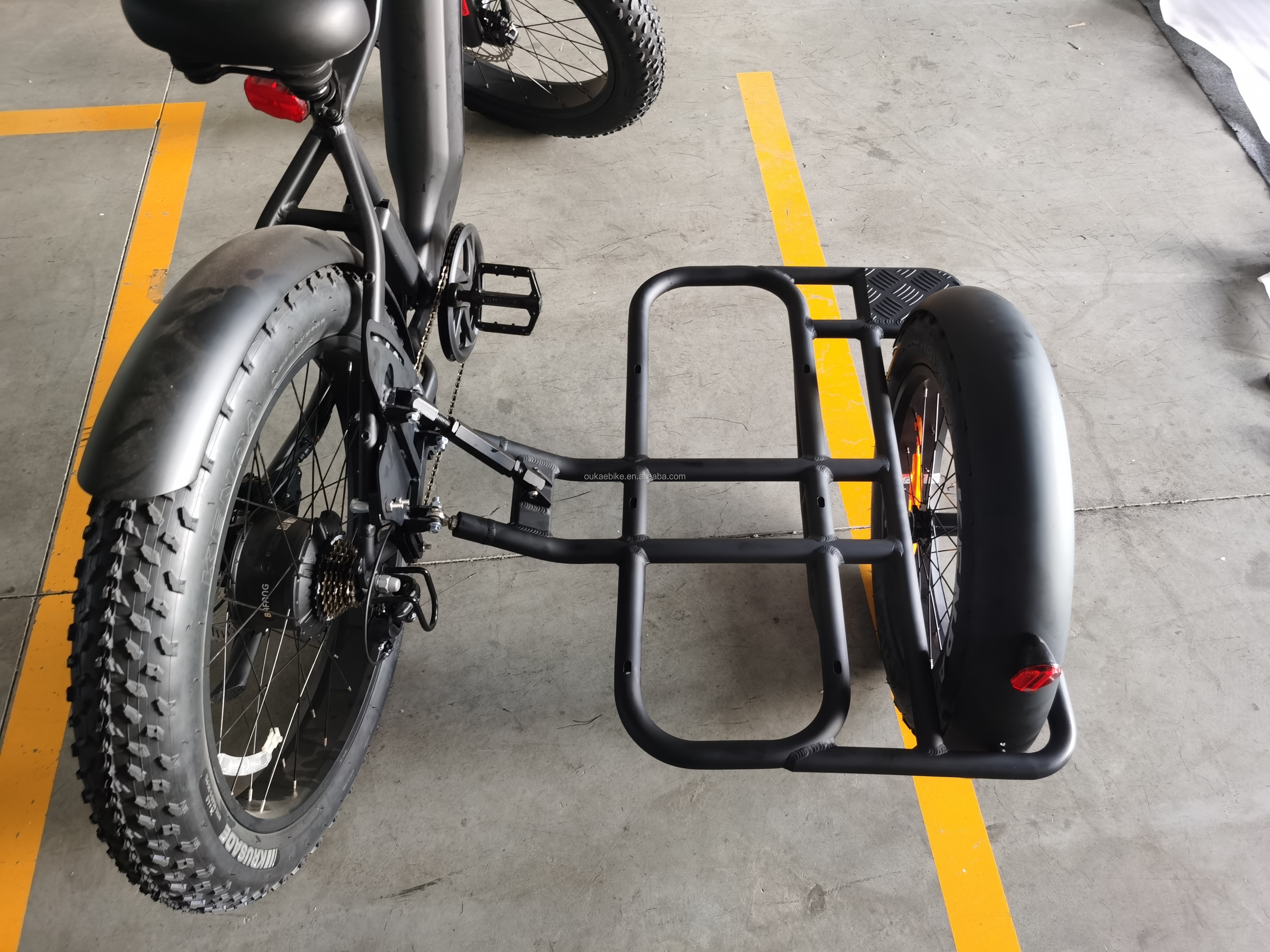 Safety 3 wheel fat tire delivery trailer 48V 750W electric bike with sidecar tricycle bicycle electric cargo bike with Side Car