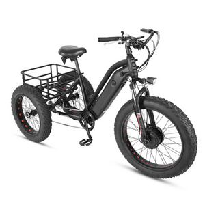 24 Inch Electric Trike adults 48v 500w 750W Motor Fat Tire 3 Wheel tricycle bike electro Three Wheels Adult Cargo Electric Bike