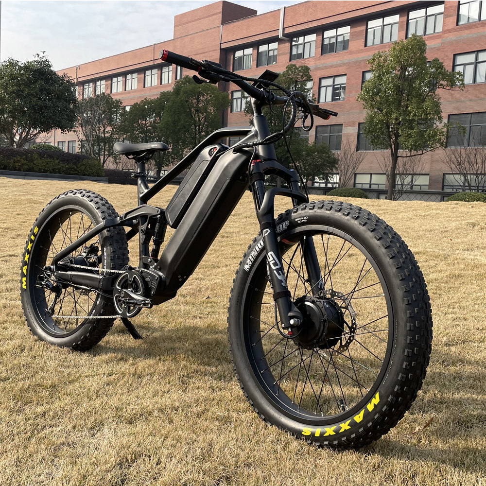 2024 dual 48v 52v 750w 1000w motor outdoor off road full suspension fat tire mountain hunting ebike electric dirt bicycle e bike