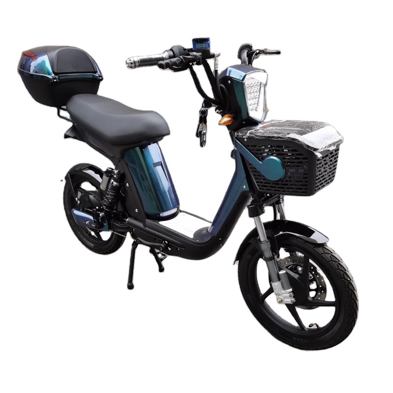 China Manufacturer Electric Bike 48V Long Distance Two Wheel Electric Bicycle 2 Seats Pedals E Scooter for Adults OEM