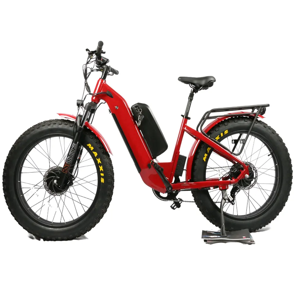 26''*4.8 Hard tail 1000w Mid Drive Fat Mountain Ebike Dual 48V 17.5Ah Lithium Battery E-bicycle Long Range Electric Hybrid Bike