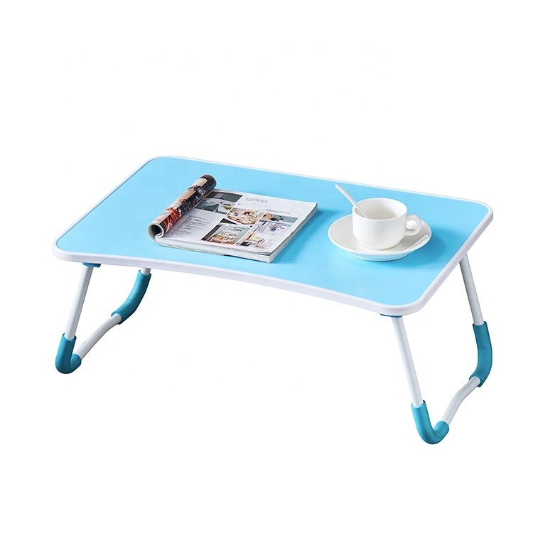 factory cheap MDF portable folding laptop table wood folding computer desk on the bed