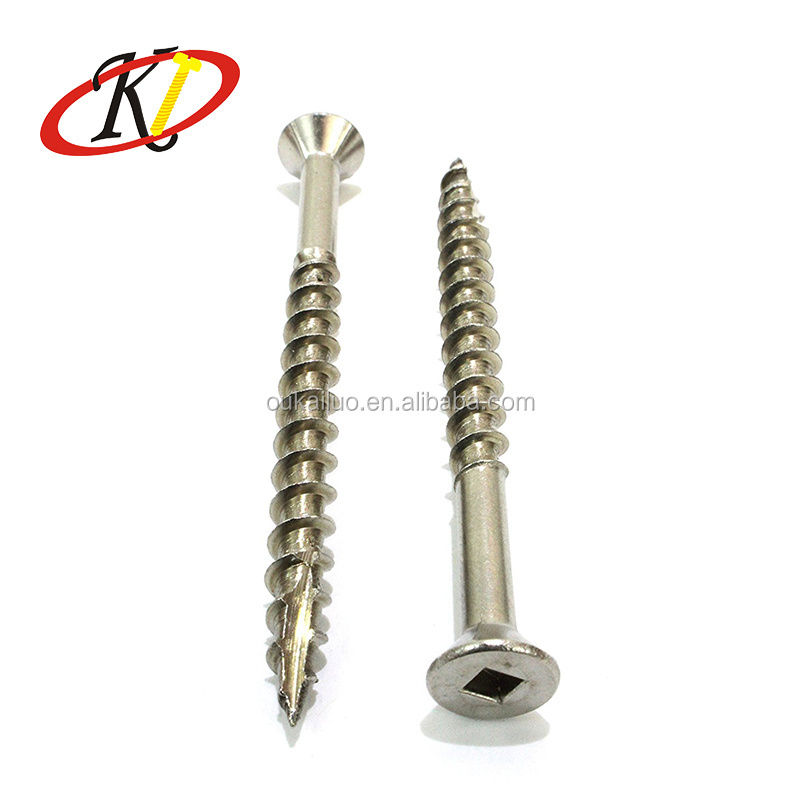 304 Stainless Steel 75 mm Square Drive Flat Head Deck Screw