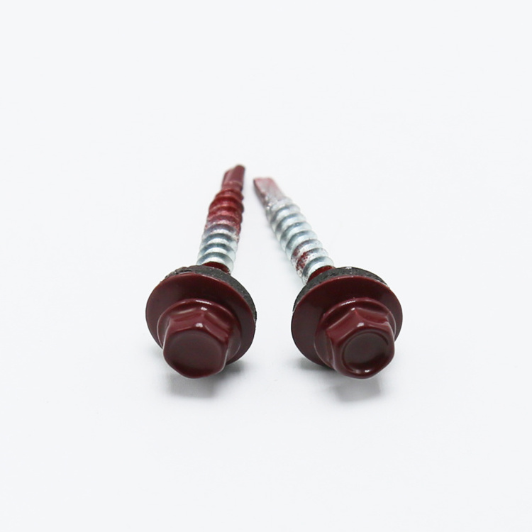 Painted self drilling concrete polycarbonate construction roofing screws