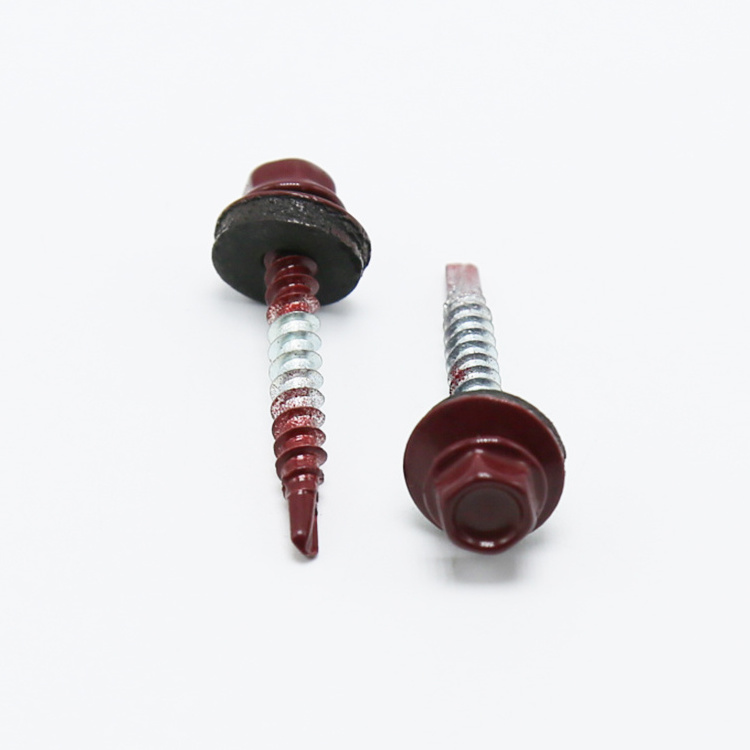 Painted self drilling concrete polycarbonate construction roofing screws