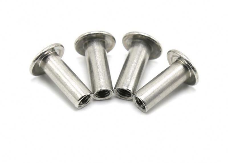 Wholesale Stainless Steel Flat Head Female Screw Hollow Rivet with Inside Thread