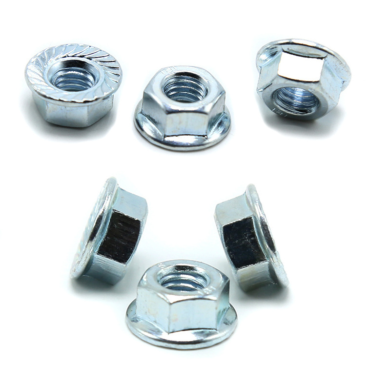 Wholesale M4 M5 M6 M8 M10 M12 galvanized Serrated Self Locking Hex Flange Nut