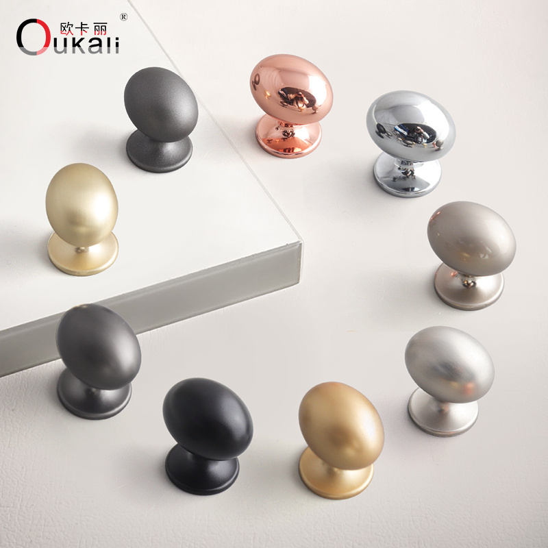 Oukali Hardware High quality Oval Zinc Alloy cupboard handles Furniture Kitchen drawer Handle pulls knobs With Different Color