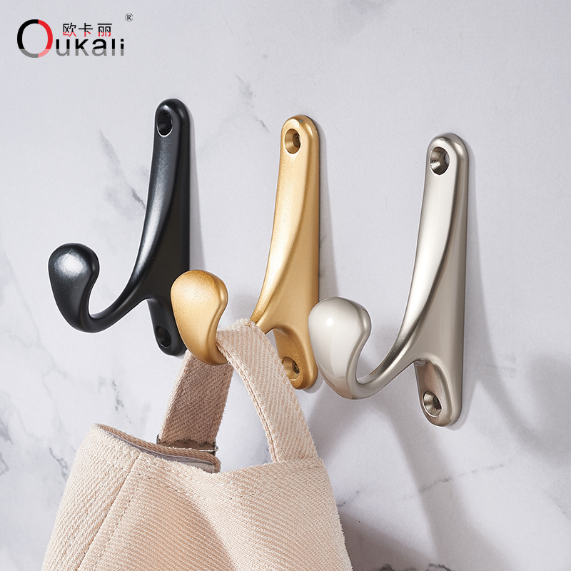 oukali modern style wall mount zinc alloy clothes hook furniture metal clothing hook simple multi colors coat hook