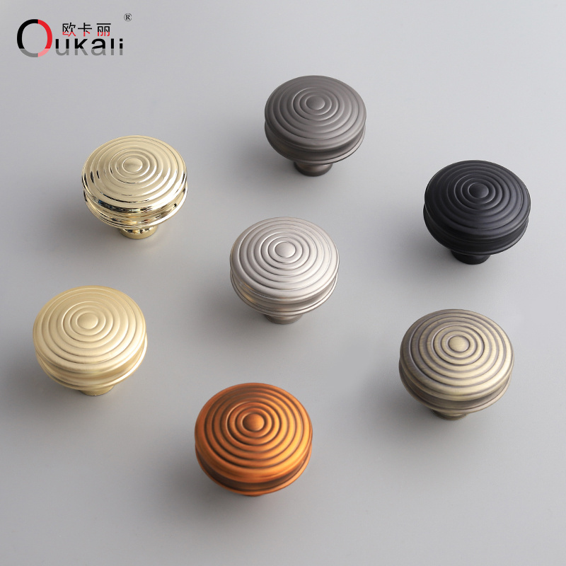 Oukali Hot Sale Zinc Alloy Modern Kitchen Cupboard Door Metal Draw Pulls Drawer Knob Furniture Cabinet Handle Kitchen Knobs