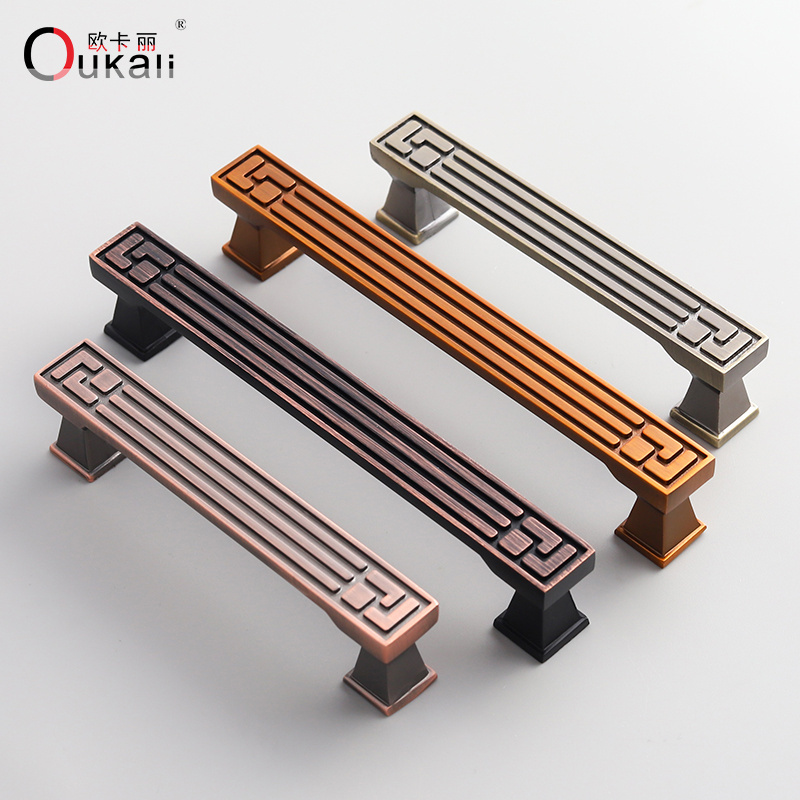 Oukali Vintage Classic Zinc Alloy Coffee MAB 128mm Furniture Antique Cabinet Drawer Handle And Knobs