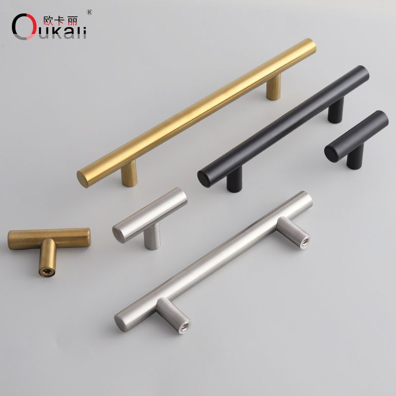 hot sale competitive supply wholesale price kitchen cabinet handle modern stainless steel T bar 12 diameter cupboard door handle