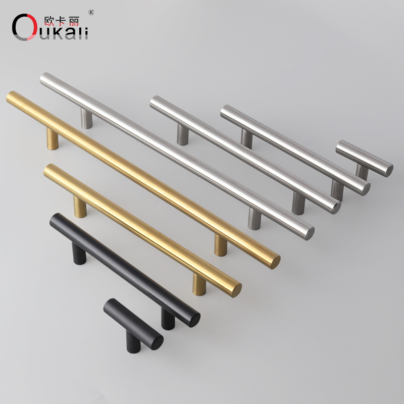 hot sale competitive supply wholesale price kitchen cabinet handle modern stainless steel T bar 12 diameter cupboard door handle