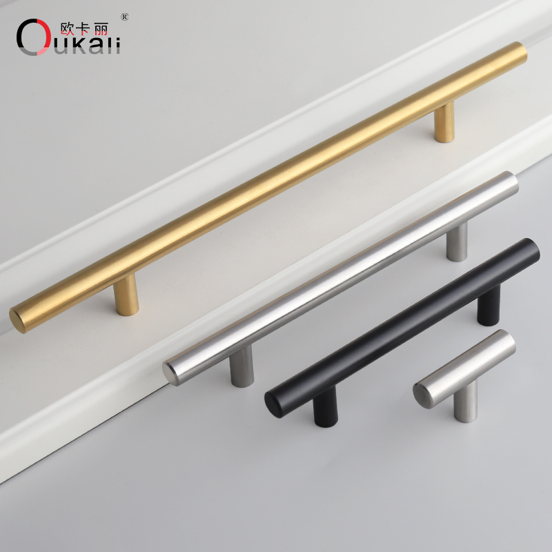 hot sale competitive supply wholesale price kitchen cabinet handle modern stainless steel T bar 12 diameter cupboard door handle