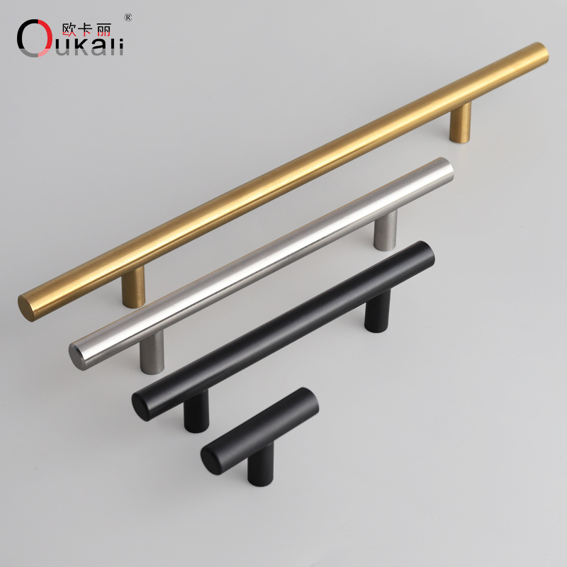 Oukali Wholesale Brushed Nickel Stainless Steel 76Mm 96Mm Kitchen 3 In Long Hardware Door Pull T Bar Cabinet Handle Drawer Pull