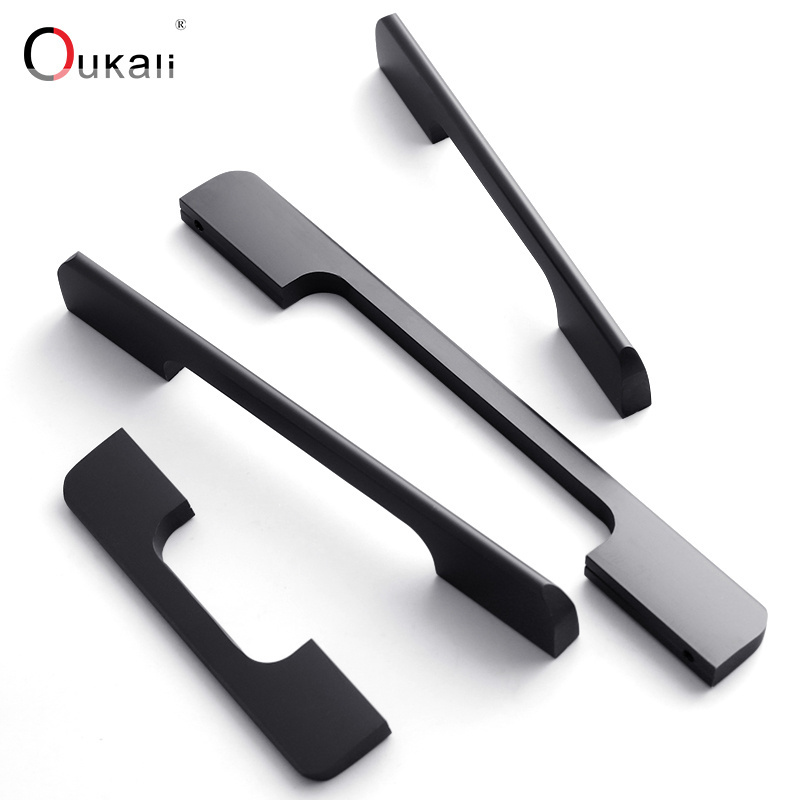 Oukali Factory Direct Modern Aluminum Cabinet Pull Furniture Hardware Accessories Dresser PUll Cupboard Drawer Kitchen Handle