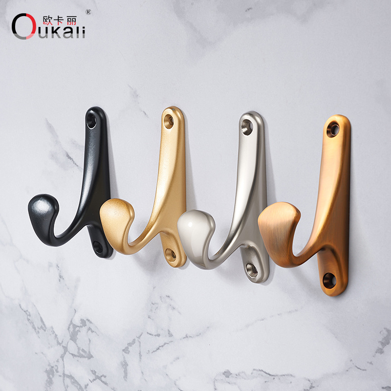 oukali modern style wall mount zinc alloy clothes hanging hook furniture metal clothing hanger hook hardware simple coat hook