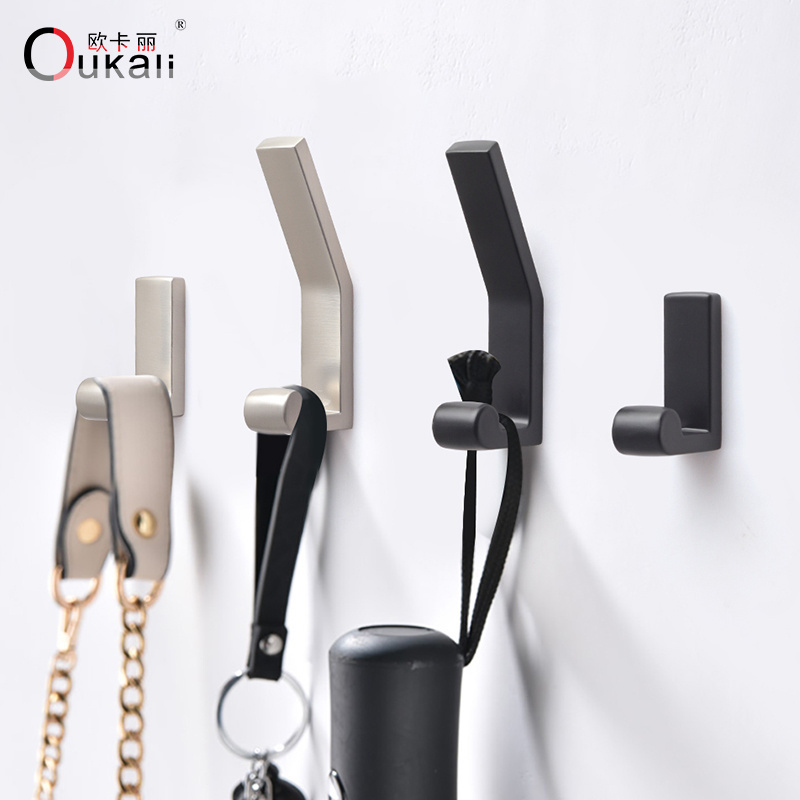 Oukali Wall Mount Hook Kitchen Modern Decorative J Self Bathroom Clothes Display Towel Metal Door Hanger Coat Wall Hooks