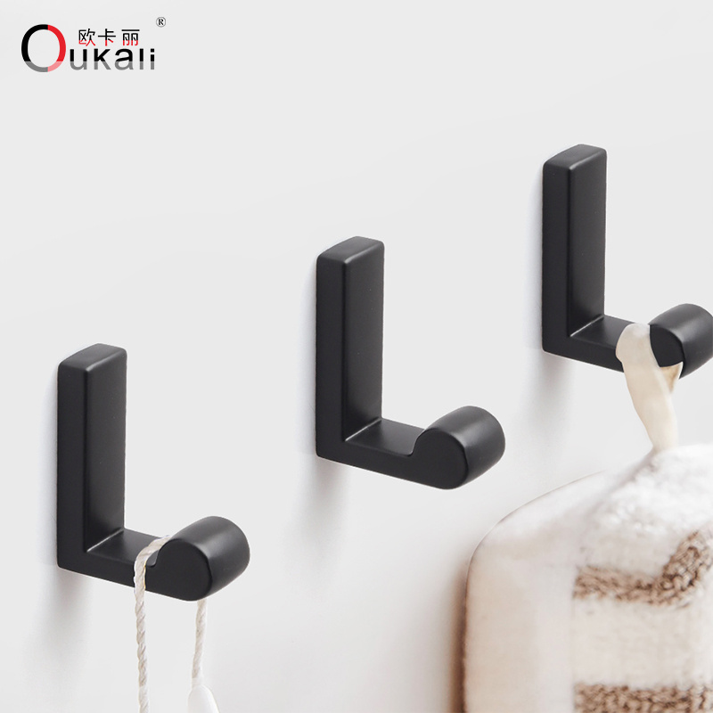 Oukali Wall Mount Hook Kitchen Modern Decorative J Self Bathroom Clothes Display Towel Metal Door Hanger Coat Wall Hooks