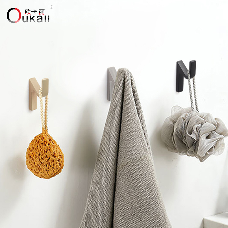 Oukali new design wall mounted furniture office clothes hanger over the door hook bathroom robe towel coat Hooks