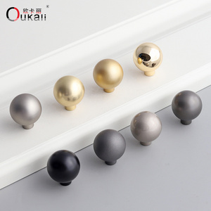 rounded shape gold Silver zinc Kitchen Cabinet Handles matt black single hole furniture drawer dresser knobs &handles