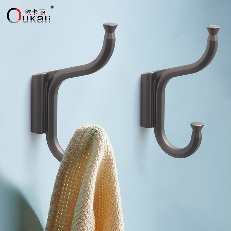 Oukali Vintage European Classic Style Large G Shape Black Coffee Zinc Coat Metal Clothes Hook