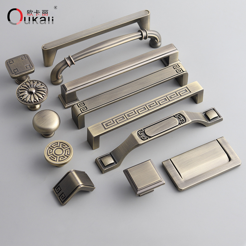 Fashion Design wenzhou wholesale furniture cabinet hardware accessories antique bronze kitchen cupboard drawer pull handles