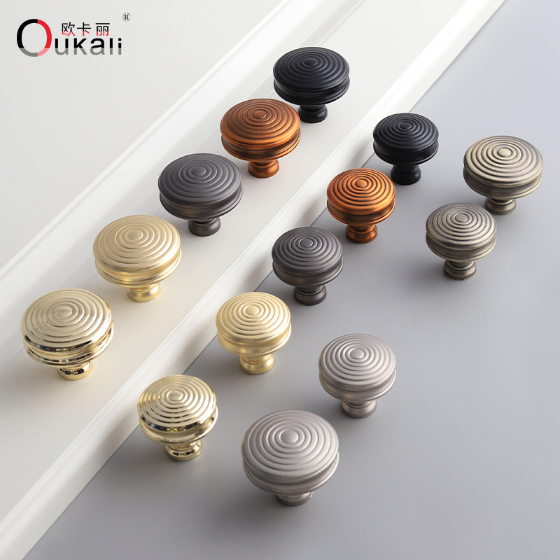 Oukali Hot Sale Zinc Alloy Modern Kitchen Cupboard Door Metal Draw Pulls Drawer Knob Furniture Cabinet Handle Kitchen Knobs