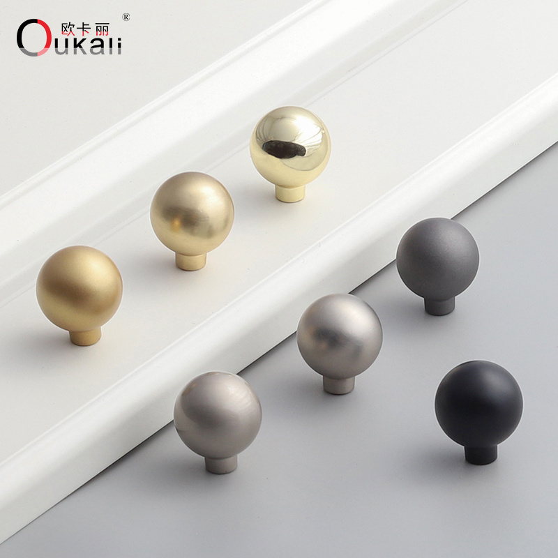 rounded shape gold Silver zinc Kitchen Cabinet Handles matt black single hole furniture drawer dresser knobs &handles