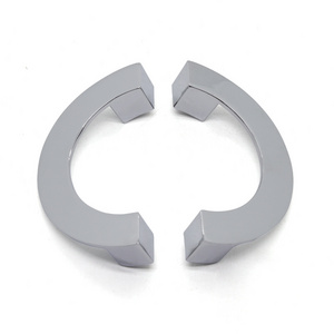 Oukali Wholesale Hardware Half Moon Hollow Shape Zinc alloy Cabinet Handle Pull