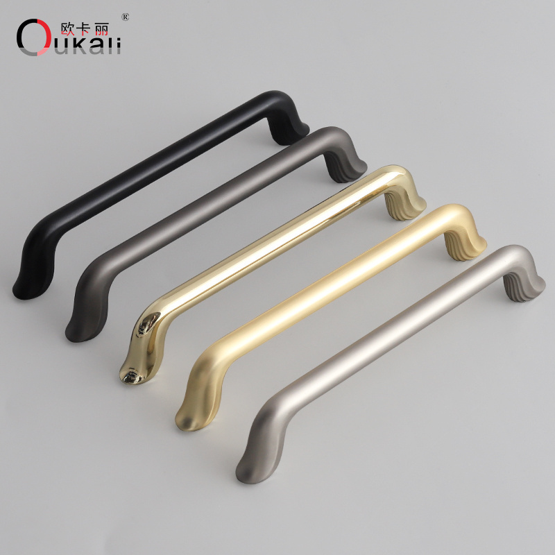 Oukali 2023 New Modern Zinc Bedroom Cabinet Furniture Hardware Handles Decorative Commercial Drawer Pull Cupboard Door Pulls