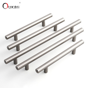 Oukali 96-156mm T bar handle  Iron assembly Bedroom Furniture Hardware Kitchen Drawer Large Modern Pull Cabinet Wardrobe Handles