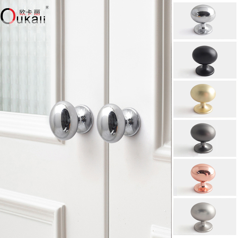 Oukali Hardware High quality Oval Zinc Alloy cupboard handles Furniture Kitchen drawer Handle pulls knobs With Different Color