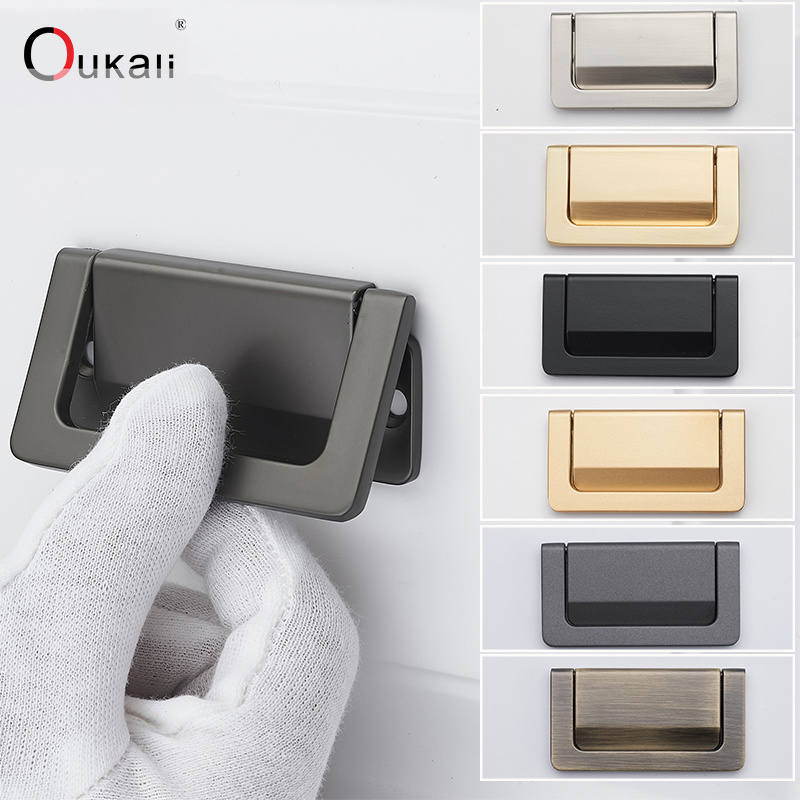 Oukali Beautiful Modern Luxury Furniture Kitchen Cupboard Drawer Invisible Concealed Closet Cabinet Handle 64mm Hidden pulls