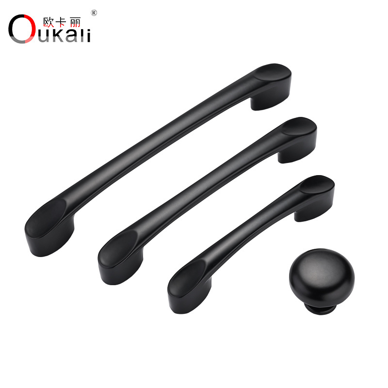 128mm Home Hotel Italian aluminium alloy Black Color Furniture Handles Drawer kitchen Cabinet Bookcase Hardware Cabinet pulls