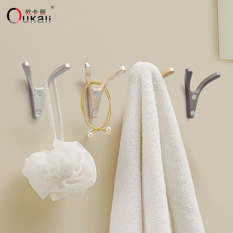 Oukali cheap price custom design clothes hanger connector hooks hook towel clothes wall mounted hanger robe hook