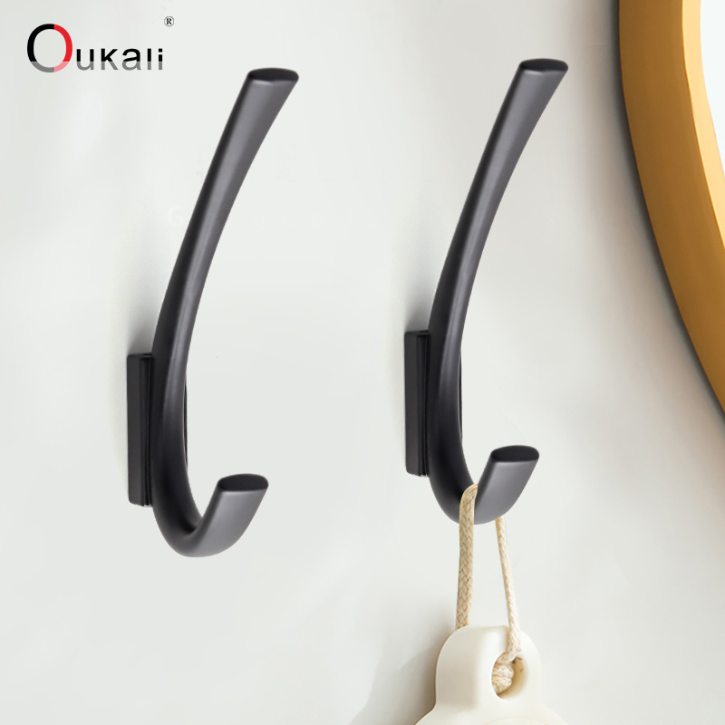 Oukali Wholesale Single Gold Black Coat Wall Hooks Towel Kitchen Hook Zinc Alloy Hooks