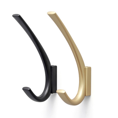 Oukali Wholesale Single Gold Black Coat Wall Hooks Towel Kitchen Hook Zinc Alloy Hooks