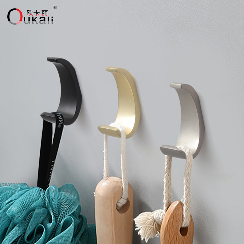 Oukali Towel Coat Hook Wall Mount Gold Coat Hook Metal Kids Wall Hooks