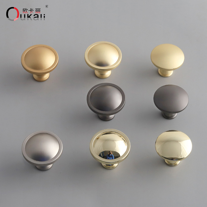 Oukali High Quality Modern Zinc Hardware Cabinet Furniture Drawer Knob Kitchen Handle Knobs