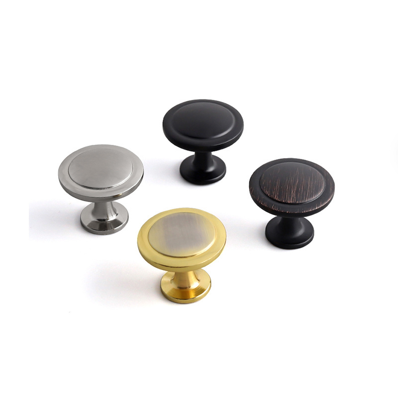 Oukali factory wholesale zinc die casting home furniture drawer hardware brushed matt black kitchen cabinets door pull knobs