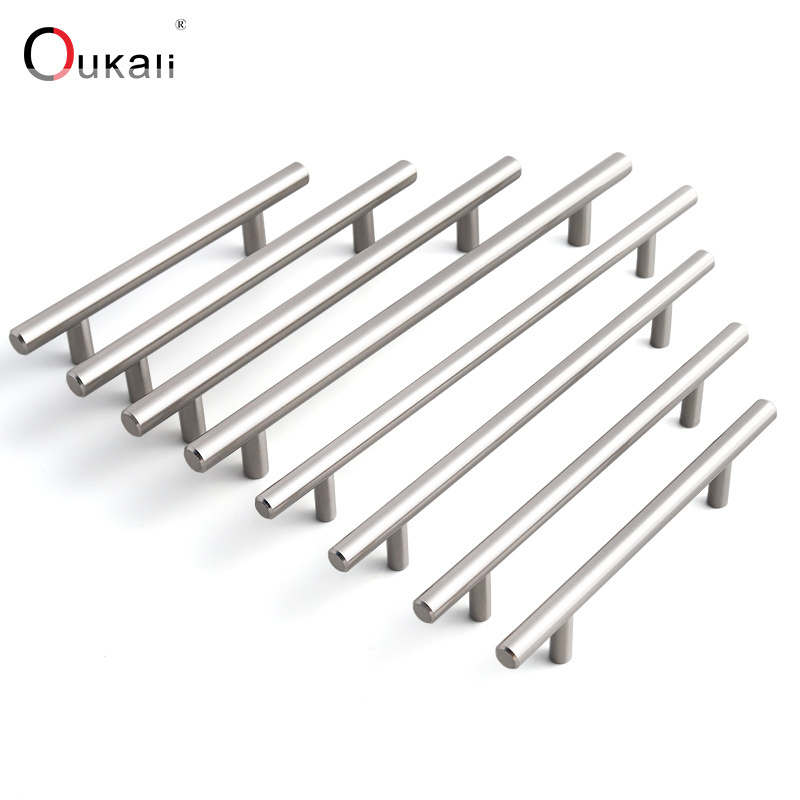 Oukali 96-156mm T bar handle  Iron assembly Bedroom Furniture Hardware Kitchen Drawer Large Modern Pull Cabinet Wardrobe Handles