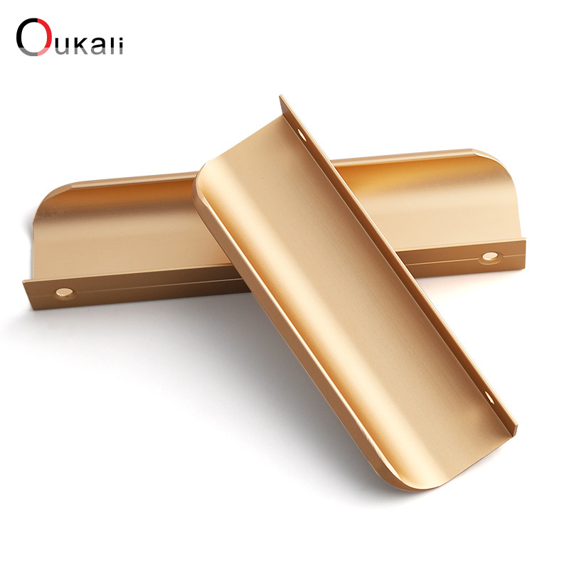 Oukali Modern Style Kitchen Cabinet Pull Aluminium Profile Cheap Hidden Furniture Cupboard Cabinet Concealed Long Handles